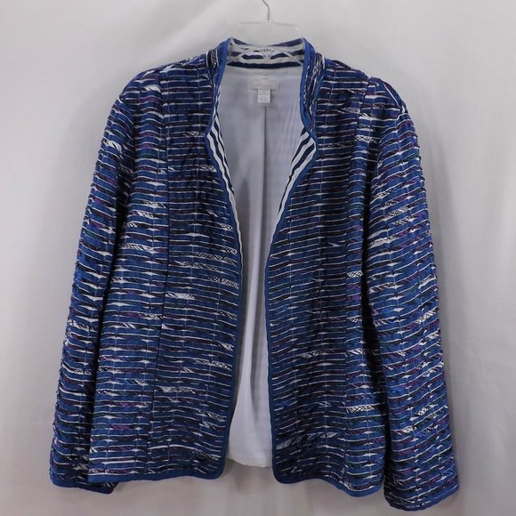 Chico's Jackets & Blazers - NWOT Chico's Lightweight Lined Coat w Twisted Pleats Textured Jacket Cardigan 3